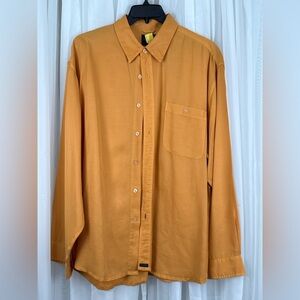 Indigo Palms Denim Co Lyocell Shirt XL Mustard Gold Button Up Lightweight Casual